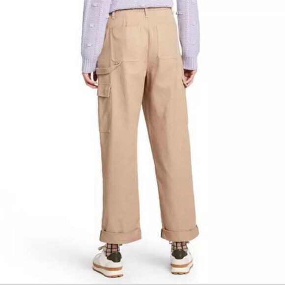 Sandy Liang x Target Mid Rise Straight Leg Cargo Pants NWT Khaki - Picture 2 of 4